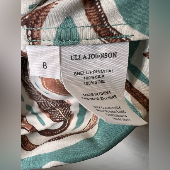 Ulla Johnson  Anila In Topaz Blouse 100% Silk Top Size 8 - Picture 7 of 9